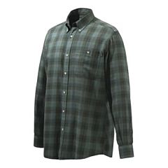 Wood Flannel Button Down Beige & Green Overd. Moss Shirt Beretta